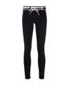 Off-white Black Leggings With Logo And Drawstring In Stretch Polyamide Woman In Black