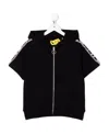 Off-white Little Girl's & Girl's Logo Band Zip Hoodie In Black