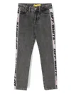 Off-white Logo-tape Straight-leg Jeans In Grey