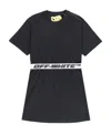 Off-white Girls Logo Band Dress In Black