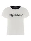 Off-white Short Sleeve Logo T-shirt With Contrast Collar In White