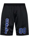 Off-white Mens Black True Blue Basket Brand-patch Regular-fit Woven Shorts In Black