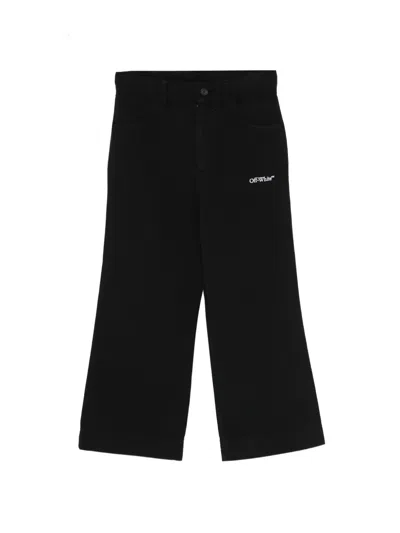 Off-white Kids' Logo Trousers In Black
