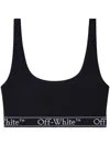 Off-white Logo-underband Crop Top In Black White