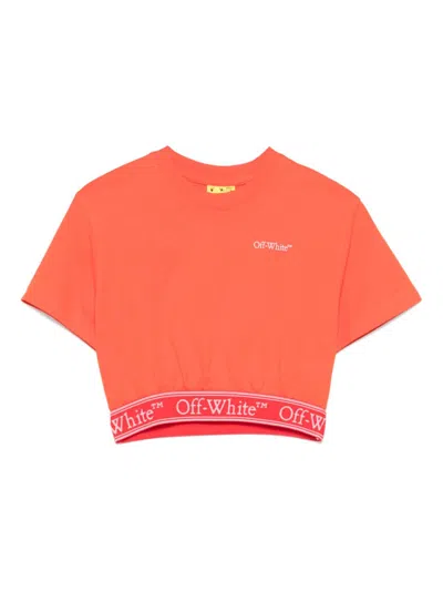 Off-white Kids' Logo-underband T-shirt In Red