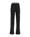 Off-white Logo-waistband Straight-leg Trousers In Black