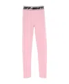 Off-white Logo-waistband Cotton Leggings In Pink