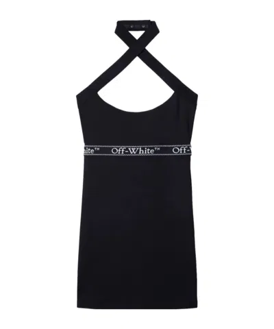 OFF-WHITE OFF-WHITE LOGO BAND CROSS-OVER DRESS
