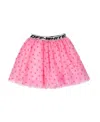 Off-white Logo-waistband Flared Mini Skirt In Pink