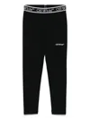 Off-white Bookish Logo Band Leggings In Black