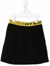 Off-white Logo-waistband Sweat Skirt In Black ,yellow