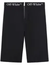 Off-white Logo-waistband Zip Shorts In Black