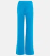 Off-white Logo Wide-leg Cotton Sweatpants In Blue