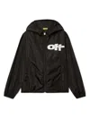Off-white Logo Windbreaker In Black