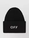 Off-white Logo Wool Beanie Turn-up Brim
