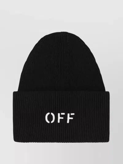 Off-white Logo Wool Beanie Turn-up Brim