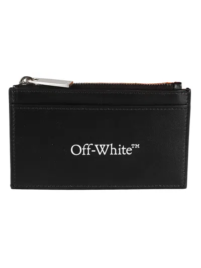 Off-white Logo Zip Card Holder In Black/white