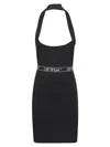 Off-white Off White Mini Dress With Logo Band In Black White