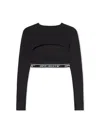 Off-white Logoband Cut Out Top In Black