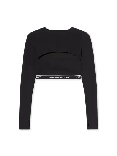 Off-white Logoband Cut Out Top In Black
