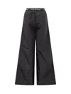 Off-white Logoband Nylon Trousers In Black