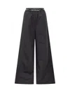Off-white Logoband Nylon Trousers In Black