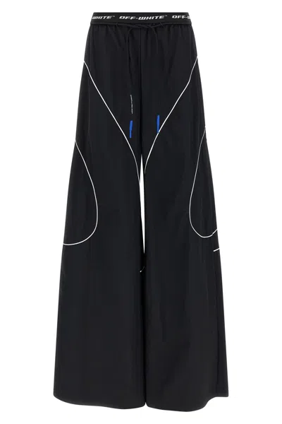 Off-white Logo Band Track Trousers Elastic Waistband In Black