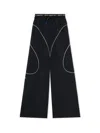 Off-white Off White Black Polyester Trousers In Multi