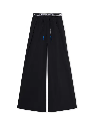 Off-white Logoband Wide-leg Pants In Black