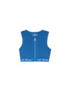 Off-white Logoband Zipped Rowing Top In Blue