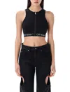 Off-white Off White Crop Top In Black Polyamide Blend In Black