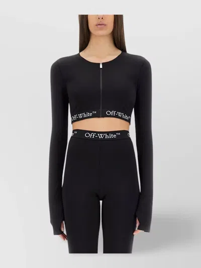 OFF-WHITE LOGOED BAND CROPPED TOP