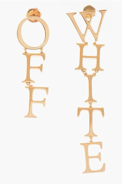 Off-white Logoed Golden-effect Earrings