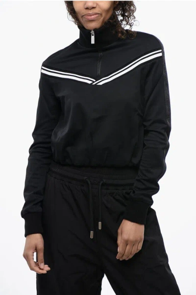 OFF-WHITE LOGOED SPORTY JACKET WITH ELASTIC WAIST BAND