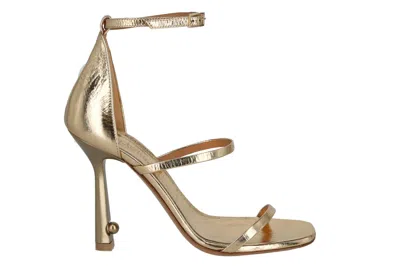 Pre-owned Off-white Lollipop Strappy Heel Sandal Gold (women's)