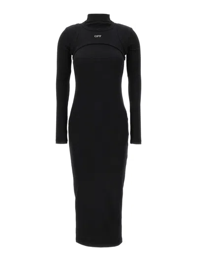 OFF-WHITE VESTIDO LARGO - NEGRO