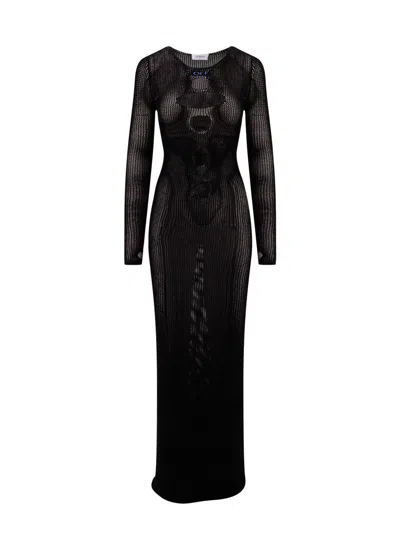 Off-white Long Dresses In Black