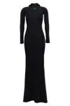 Off-white Off White High Neck Long Dress In Black