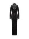 Off-white Long Hooded Dress In Black