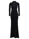 Off-white Off White High Neck Long Dress In Black