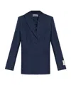 Off-white Logo-patch Single-breasted Blazer In Blue