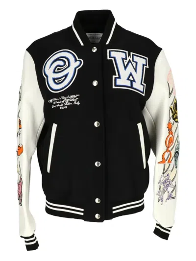 OFF-WHITE LONG-SLEEVE BOMBER JACKET
