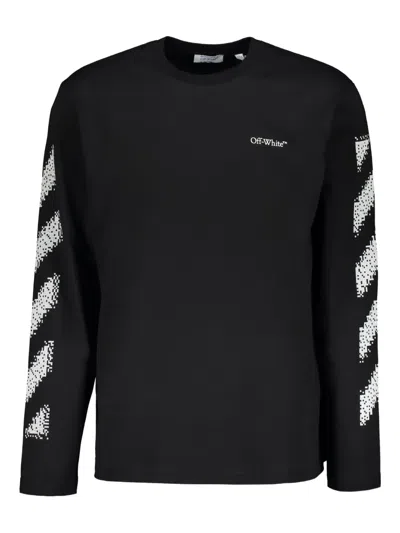 Off-white Off White Off White Pixel Diag Sweatshirt In Black