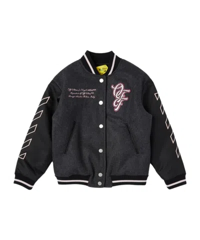 OFF-WHITE EMBROIDERED VARSITY JACKET