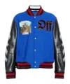 Off-white Embroidery-logo Bomber Jacket In Blue