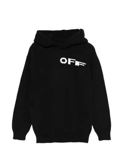Off-white Kids' Long-sleeve Knitted Sweater In Black
