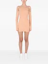 Off-white Asymmetric Mini Dress In Orange