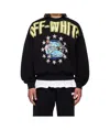 Off-white Mens Black Light Fresco Star-print Oversized Cotton-jersey Sweatshirt In Black