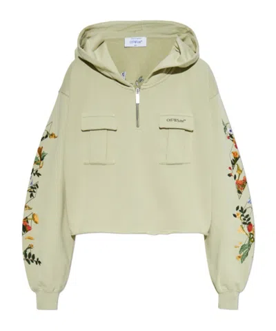 Off-white Long Sleeve Sweatshirt In Green