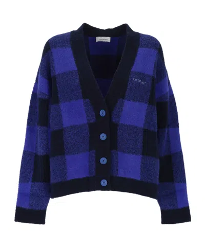 Off-white Long-sleeved Cardigan In Blue